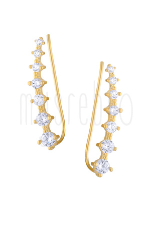 Kolczyki climbers z białymi cyrkoniami