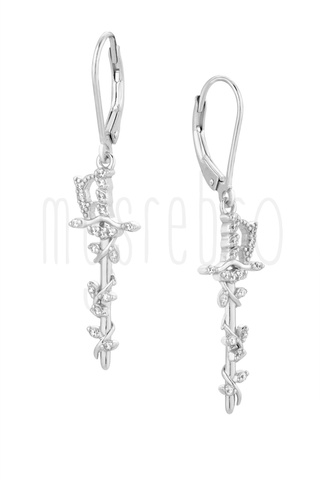 Kolczyki szabelki z cyrkoniami