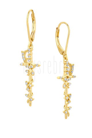 Kolczyki szabelki z cyrkoniami