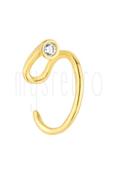 Nausznica podwójna z cyrkonią