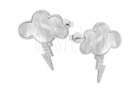 Kolczyki piorun za chmurą