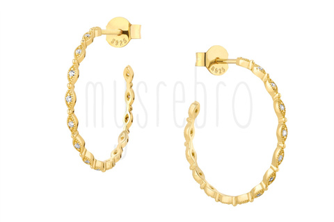 Kolczyki ażurowe koła z cyrkoniami