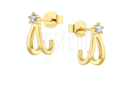 Kolczyki z ramionami z cyrkonią