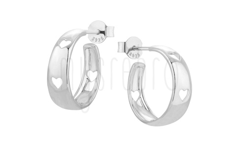 Kolczyki koła z serduszkami