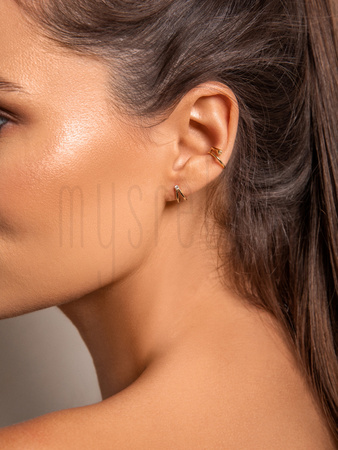 Nausznica podwójna z cyrkonią