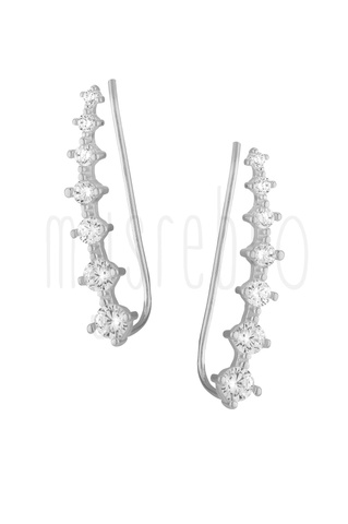 Kolczyki climbers z białymi cyrkoniami