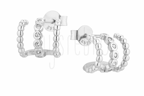 Kolczyki potrójne z kulkami