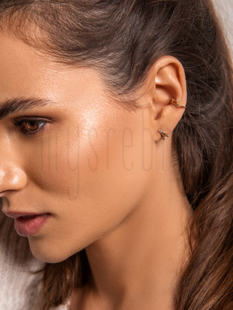 Kolczyki z ramionami z cyrkonią