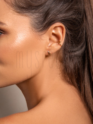 Kolczyki z ramionami z cyrkonią