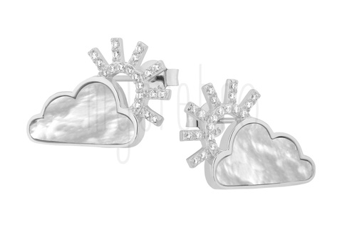 Kolczyki słońce za chmurą