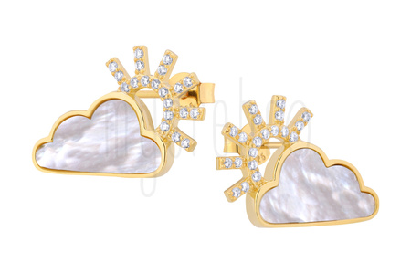 Kolczyki słońce za chmurą