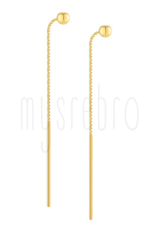 Kolczyki przeciągane z kulką