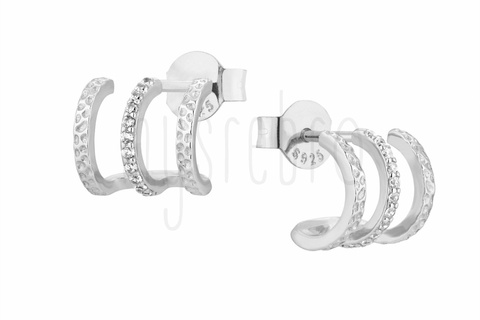 Kolczyki potrójne z grawerem