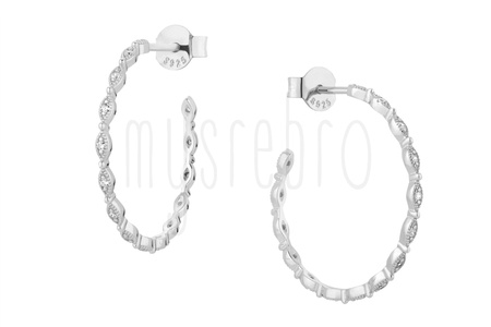 Kolczyki ażurowe koła z cyrkoniami