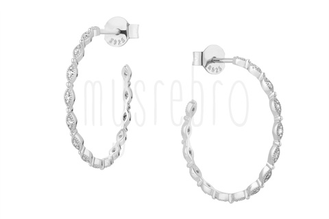 Kolczyki ażurowe koła z cyrkoniami