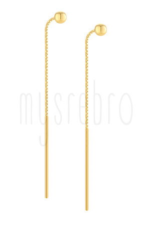 Kolczyki przeciągane z kulką