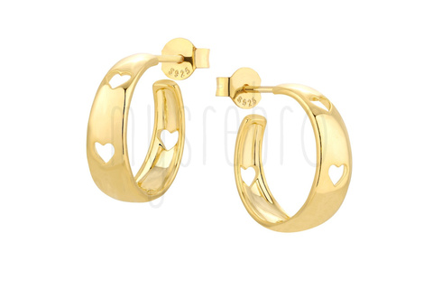 Kolczyki koła z serduszkami