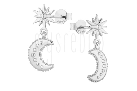 Kolczyki gwiazdka i księżyc