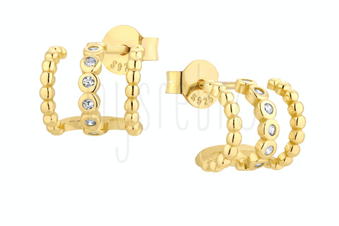 Kolczyki potrójne z kulkami